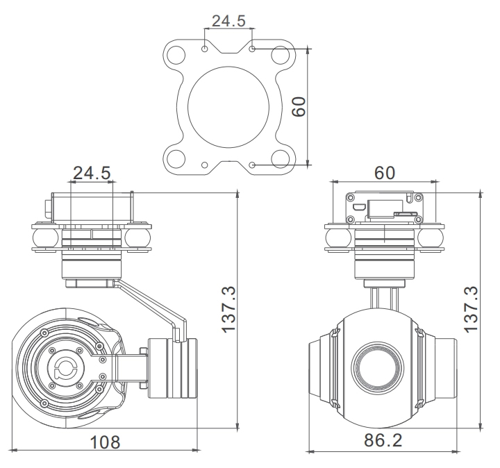 3 axis stabilizer UAV gimbal