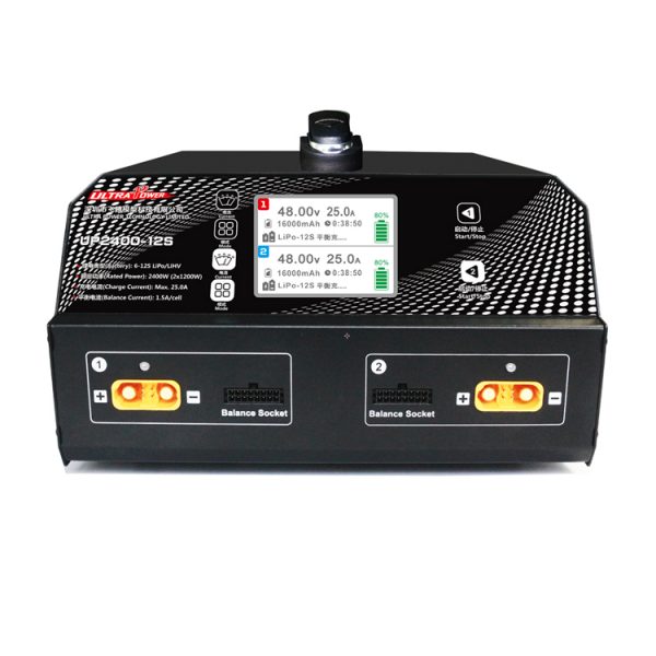 rc battery charger UP2400-12S 2X1200W 25A 6-12S LiPo/LiHV Battery UAV Drone Charger - Image 6